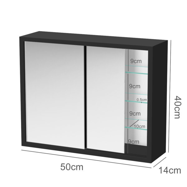 VDD Medizinschrank - Spiegelschrank über dem Waschbecken Bad WC - Schiebetüren - 50 x 40 x 14 cm - VDD World