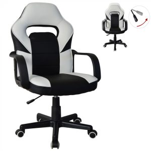 Gaming Stuhl Cyclone Teenager - Bürostuhl - Racing Gaming Stuhl - Rosa Weiß - VDD World